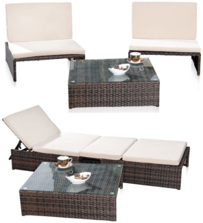 Melko Gartenlounge-Set Gartenset Lounge aus Polyrattan ver. Farben Sitzgruppe 2 Sessel Tisch, (Stück), Wasserabweisend