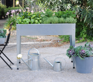 Herstera Garden Metall Hochbeet Urban | Silber | 100x40x84 cm