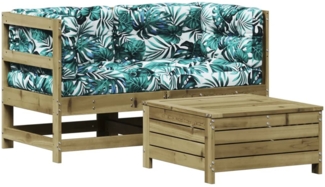 vidaXL 3-tlg. Garten-Lounge-Set mit Kissen Kiefernholz Imprägniert 3250759