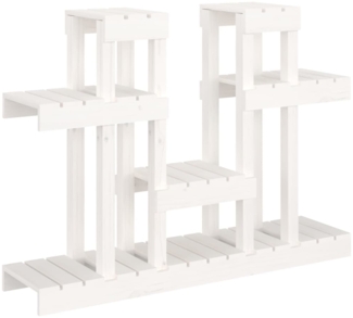 vidaXL Pflanzenständer Weiß 104,5x25x77,5 cm Massivholz Kiefer 822098