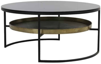 Couchtisch ROWDY von Light & Living Ø88x40 cm Glas Schwarz-Antik Bronze