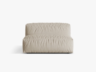 Micadoni Modul Martina 1-Sitzer Groß Strukturierter Stoff Helles Beige