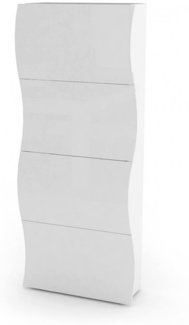 Dmora Schuhregal Adaz, Mehrzweckschrank mit 4 Türen, Schuhregal für den Eingangsbereich, 100 % Made in Italy, 71 x 27 x 162 cm, glänzend weiß,