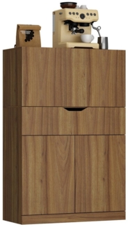 FUFU&GAGA Buffet Kaffeeschrank mit Klapptisch, Walnussoptik, MDF, 80 x 35 x 120 cm