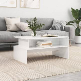 Couchtisch 90 x 55 x 42,5 cm Holzwerkstoff Weiß Hochglanz