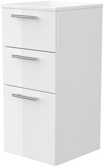 Badmöbel Hängeschrank Livono Hochglanz weiß Kommode 37x75 cm
