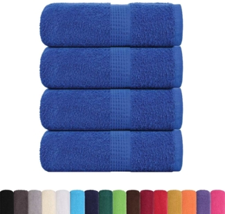 vidaXL Gästetücher 4 Stk. Blau 30x50 cm 360 g/m² 100% Baumwolle 136708