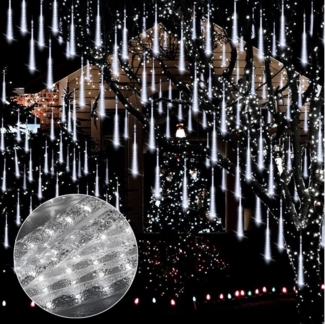 LMaxhome Lichterkette LED Weihnachtsdeko Meteorschauer Röhre Regenlichterkette Wasserdicht, 30/50CM Schlauch Außen Garten Party Weihnachtsbaum Icicle Lichterregen
