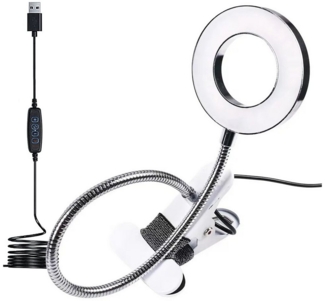 Senmudi LED Leselampe Klemmleuchte LED,360° Schwanenhals Klemmlampe 8W Dimmbar, LED fest integriert, 3 Farbtemperaturen und 10 Helligkeitsstufen Leselampe Bett