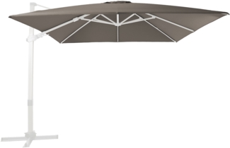 AXI Apollo Premium Ampelschirm Rechteckig 300x300 cm in Weiß / Beige Sonnenschirm für Garten / Terrasse mit Aluminium Rahmen | Weiß, Taupe | Textil | 300 cm