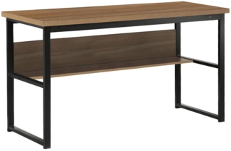 Dmora Schreibtisch Nausicaa, linearer Schreibtisch, Mehrzweck-Büroschreibtisch, fester platzsparender Schreibtisch, 55x139h74 cm, Schwarz und Eiche