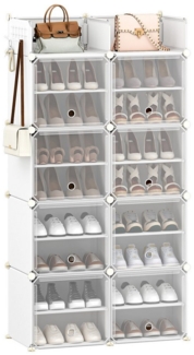 HZUANERI Schuhregal 8-stöckiger Schuhschrank mit Türen und Haken, 1-tlg, für 32 Paar Schuhe, 35,5 x 81x160 cm
