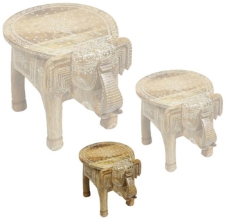 Oriental Galerie Blumenhocker Indischer Hocker Elefant Bemalung Klein (1 St)