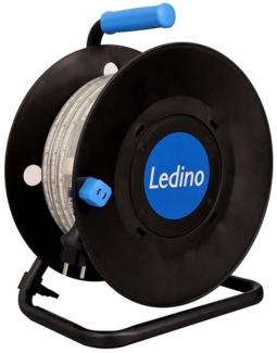 Ledino LED Dekolicht, LED-Leuchtmittel fest verbaut, Tageslichtweiß, LED Band Stripe Kabeltrommel Aluminium Weiß L 10 m