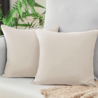 Vielit Kissenbezüge 50x50 Beige 2er Set Mikrofaser Weich Hypoallergen