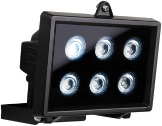 LED-Scheinwerfer mit 6x1W, kaltweiß, IP44, schwarz