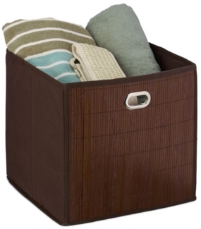 4 x Aufbewahrungskorb Bambus hoch braun