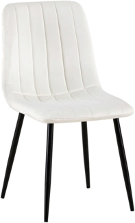 CLP Esszimmerstuhl gepolstert Dijon, mit Ziernähten & Bodenschonern,cremeweiß Samt