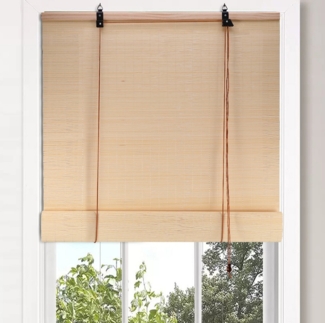 Seitenzugrollo Bambus Raffrollo Sonnenschutz Sichtschutz Rollo, für Fenster und Türen, BlingBin, verdunkelnd, Haken, Frei hängend, Können mit Haken befestigt werden, Er kann als Fensterabdeckung, Sichtschutzrollo, Sonnenrollo