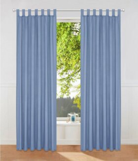 Home affaire Vorhang Parry, Schlaufen (2 St), blickdicht, Polyester, 2-er Set, blickdicht, monochrom, basic