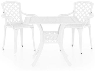 vidaXL 3-tlg. Bistro-Set Aluminiumguss Weiß 3070588