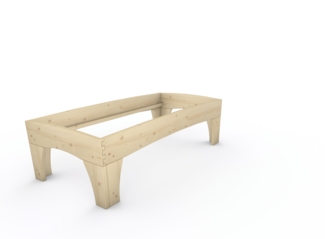 Holzbett (Fichte) "Rosi" 90 x 200 cm 58 cm ohne Kopfteil Massivholzbett Bett