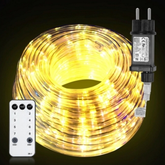 Clanmacy LED-Lichterschlauch LED Lichterschlauch Lichterkette 8 Modi IP65 Wasserdicht Warmweiß 10M