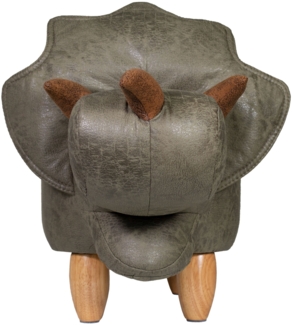 SVITA Kinderhocker Tierhocker mit Stauraum gepolsterter Hocker mit Holzbeinen Grün Tier-Motiv Dino