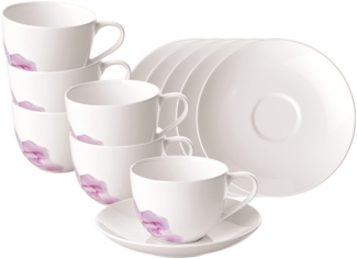 Villeroy & Boch Rose Garden Kaffeetasse mit Untertasse 160 ml Weiß 6er Set - DS