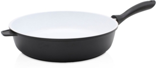 Schmorpfanne OSLO 28 cm Aluguss mit weißer Ceramic-Beschichtung / Bratpfanne / Pfanne induktionsfähig / Karl Krüger / Stielpfanne
