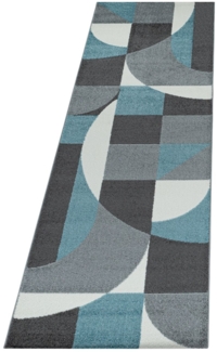 Kurzflor Teppich Elisa Läufer - 80x250 cm - Blau