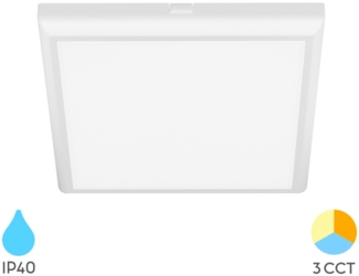 Braytron LED Panel Deckenleuchte Deckenlicht Eckig Flach 20W Wohnzimmer Kinderzimmer IP40 weiß