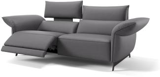 Sofanella Leder 3-Sitzer Einzelsofa CUNEO Ledersofa in Grau M: 260 Breite x 101 Tiefe