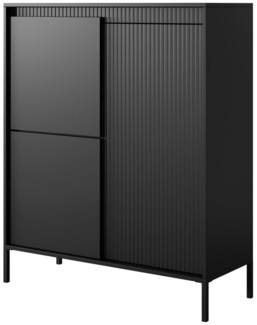 Feldmann-Wohnen Highboard Senso (Senso, 1 St, Highboard, Farbe wählbar), 104 x 40 x 124 cm Farbe schwarz Grifflos