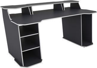 Schreibtisch >MATRIX< in Anthrazit, Kanten in Weiß 180x76/93x85 cm (BxHxT)