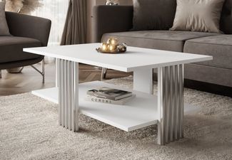 Lookway Couchtisch SAPHIRA SILVER mit Ablage