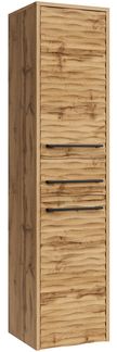 Badplaats Badezimmerschrank Etna 30 x 35 x 130 cm Eiche - Hoch Badschrank mit 2 Türen