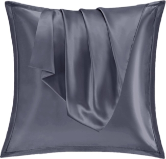 Satin Kissenbezug 80x80 2er Set Weich Silk Pillowcase Seidenkissenbezug Curly