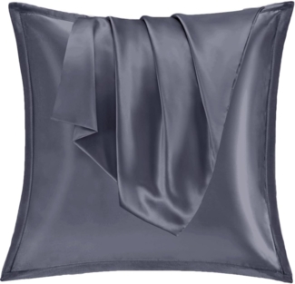 Satin Kissenbezug 80x80 2er Set Weich Silk Pillowcase Seidenkissenbezug Curly