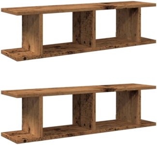 vidaXL Wandregale 2 Stk. Altholz-Optik 90x18x20 cm Holzwerkstoff 856600