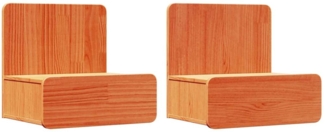 vidaXL Nachttisch 2 pcs Wachsbraun 44 x 32,5 x 40 cm Massivholz Kiefer 873492