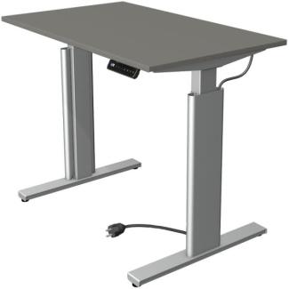 Kerkmann Schreibtisch Sitz-Stehtisch MOVE 3 silber 100x60x74-120cm elektr. höhenverstellbar grafit