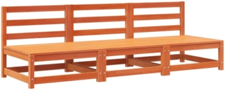 vidaXL Gartensofas ohne Armlehnen 3 Stk. Wachsbraun Massivholz Kiefer 837932