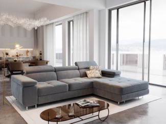 Masseno Ecksofa ELMA mit Schlaffunktion L-Form, Sofa mit Bettkasten