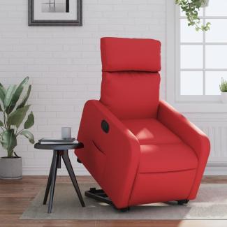 vidaXL Relaxsessel mit Aufstehhilfe Elektrisch Rot Kunstleder 3206768