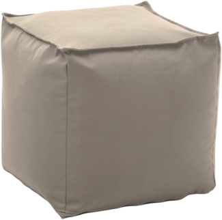Dmora Aron-Pouf, Multifunktions-Pouf, Relaxsessel aus gepolstertem Stoff, 100 % Made in Italy, 45 x 45 x 45 cm, Beige