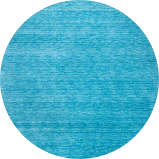 Morgenland Gabbeh Teppich - Softy - Uni - rund - 150x150 - Türkis