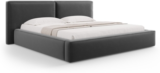 Micadoni Bett Jodie Samtstoff Grau 200x200