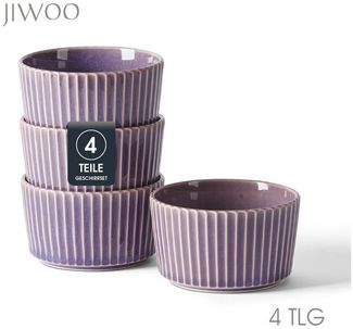 JIWOO Schale 4er Ø11cm, Müslischale Dessertschale Eisschale Obstschale Snackschale, Keramik, (Set, 4-tlg), 4,5 Zoll Hochwertiges Schalen Lila Mikrowellenofen Spülmaschine Bowl