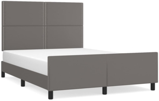 vidaXL Bettgestell mit Kopfteil Grau 140x200 cm Kunstleder 3125516